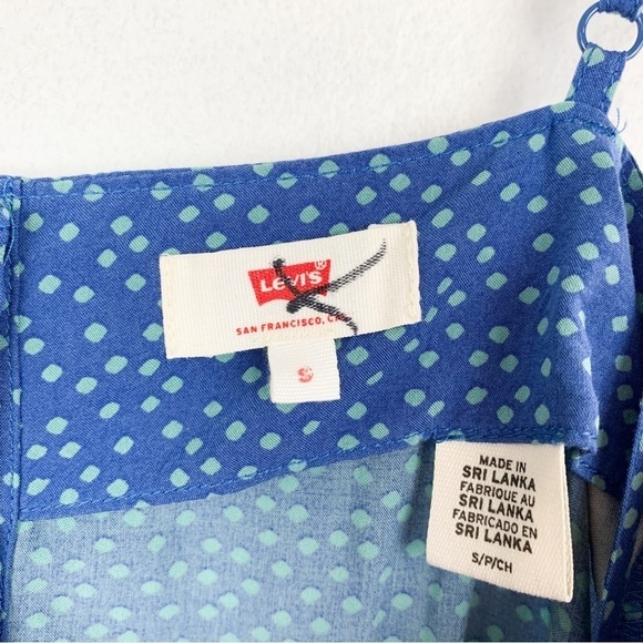 Levi’s Polka Dot Blue Romper Sz S - Picture 5 of 9